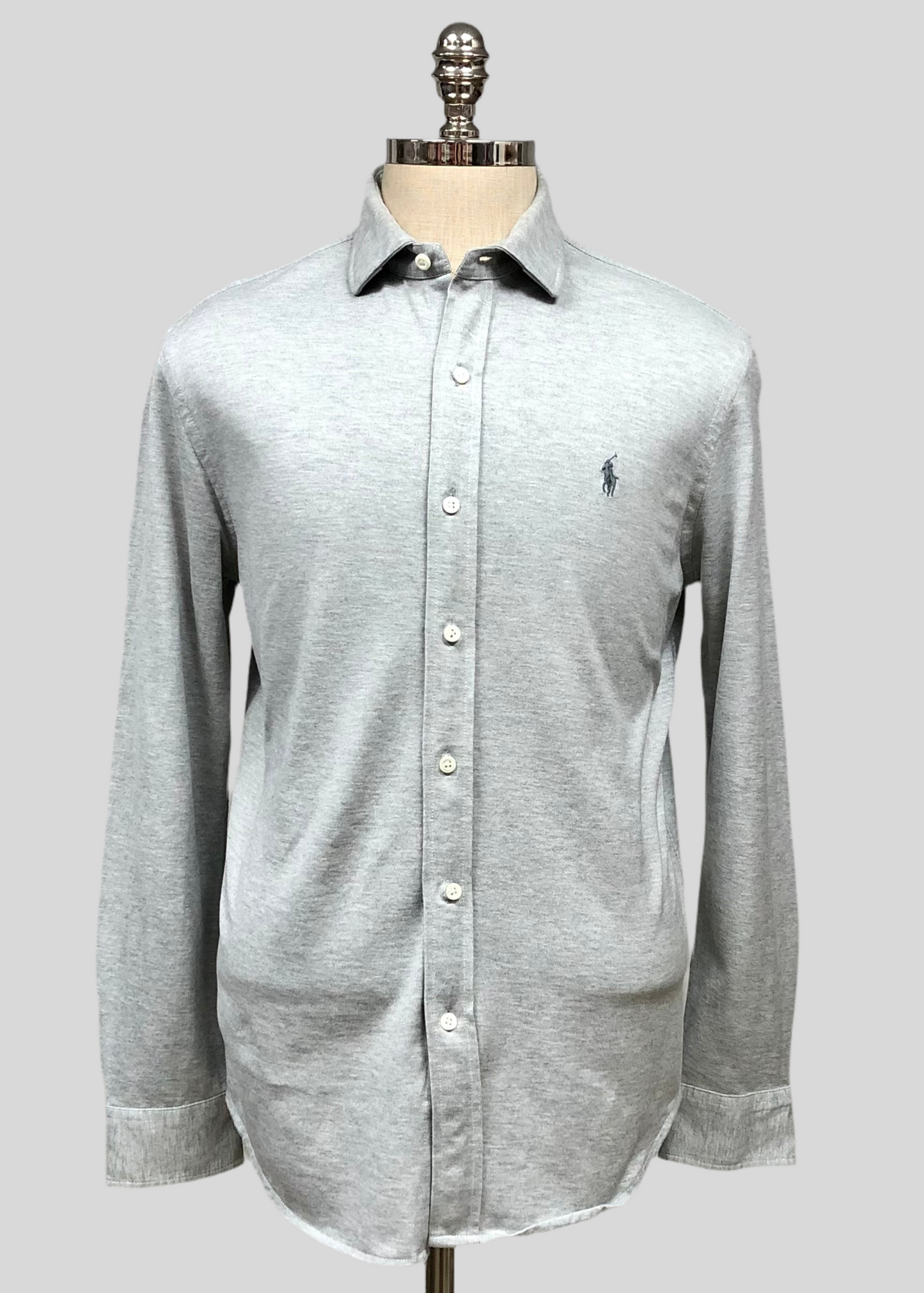 Camisa Polo Ralph Lauren 🏇🏼 Tela camiseta (Knit Oxford) en color gris Talla XL Entalle Regular