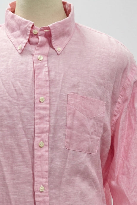 Camisa Brooks Brothers 🐑 De lino color rosado claro Talla XXL Entalle Regular