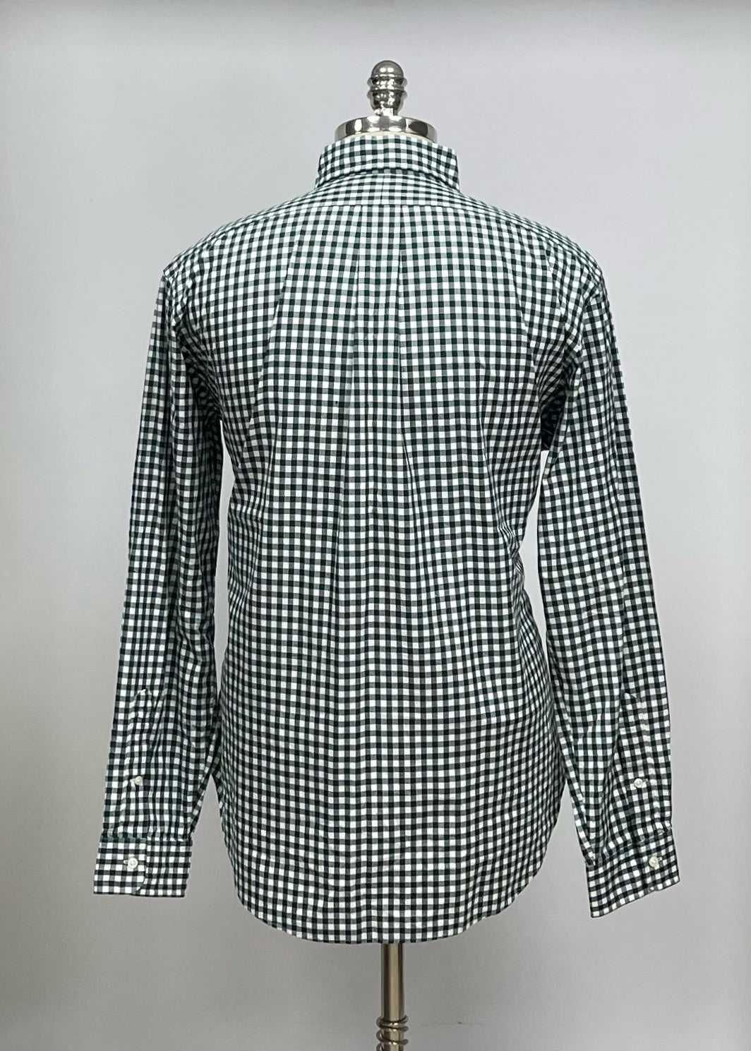 Camisa Polo Ralph Lauren 🏇🏼 con patrón de cuadros gingham verde oscuro y blanco Talla L Entalle Clasico