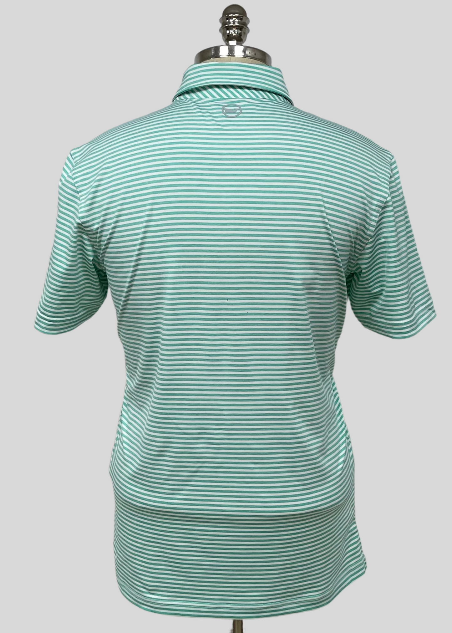 Camiseta Polo Vineyard Vines 🐳 Performance color blanco con rayas en verde claro Talla S Entalle Regular