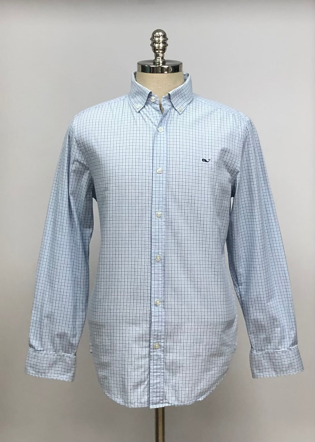 Camisa Vineyard Vines 🐳 color blanco de cuadros en color azul y celeste Talla M Entalle Regular