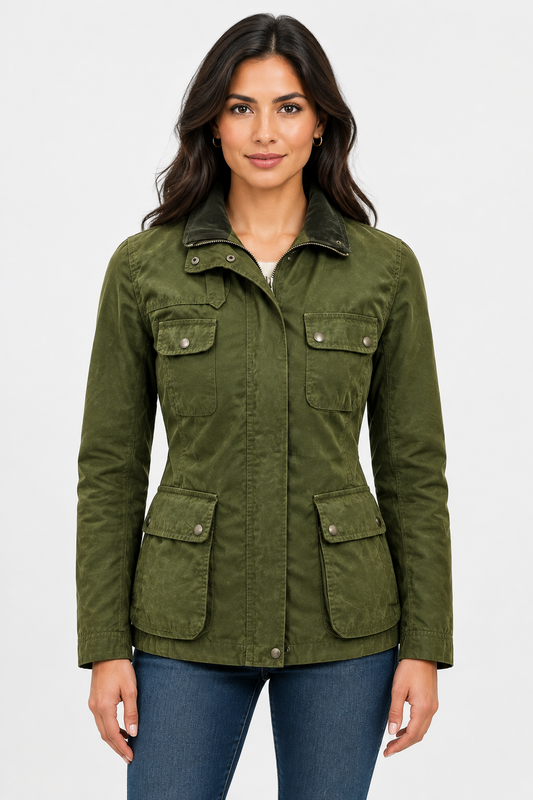 Jacket de mujer GAP 🇺🇸 Color verde militar estilo cargo Talla Medium