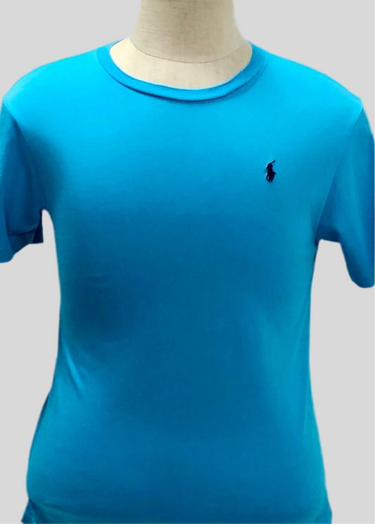 Camiseta cuello redondo de niño Ralph Lauren 🏇🏼 Color celeste Talla L (14-16) Entalle Regular (ver descripción)