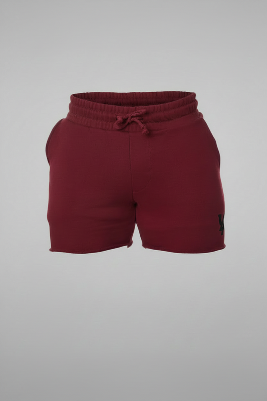 Shorts de gimnasio 🏋️‍♀️  YoungLA color rojo oscuro y logo en color blanco Talla S Entalle Slim Fit
