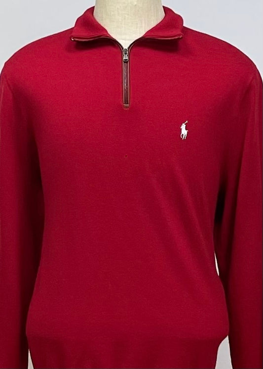 Sueter Jersey Polo Ralph Lauren 🏇🏼 color rojo con logo blanco Talla L