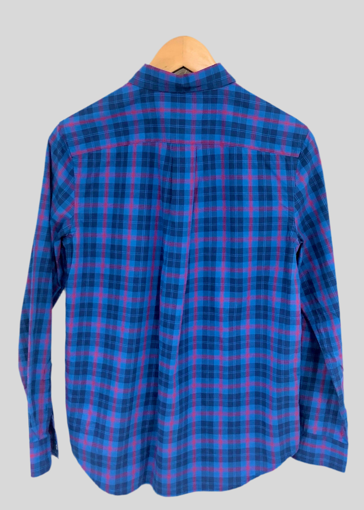 Camisa de niño Polo Ralph Lauren 🏇🏼 color azul con patron de cuadros en rojo y azul navy Talla L (14-16) Entalle Regular