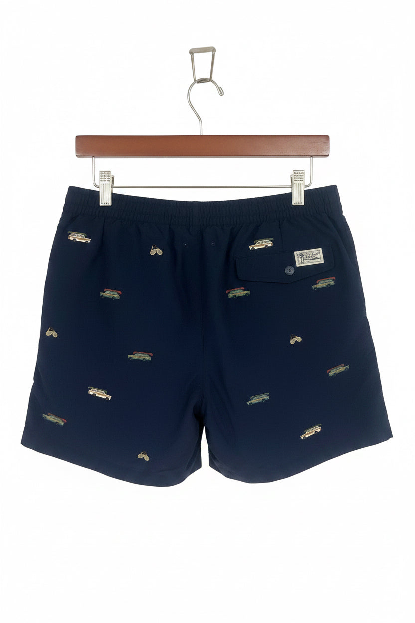 Short de baño Polo Ralph Lauren 🏇🏼 color azul navy con diseño de autos talla S