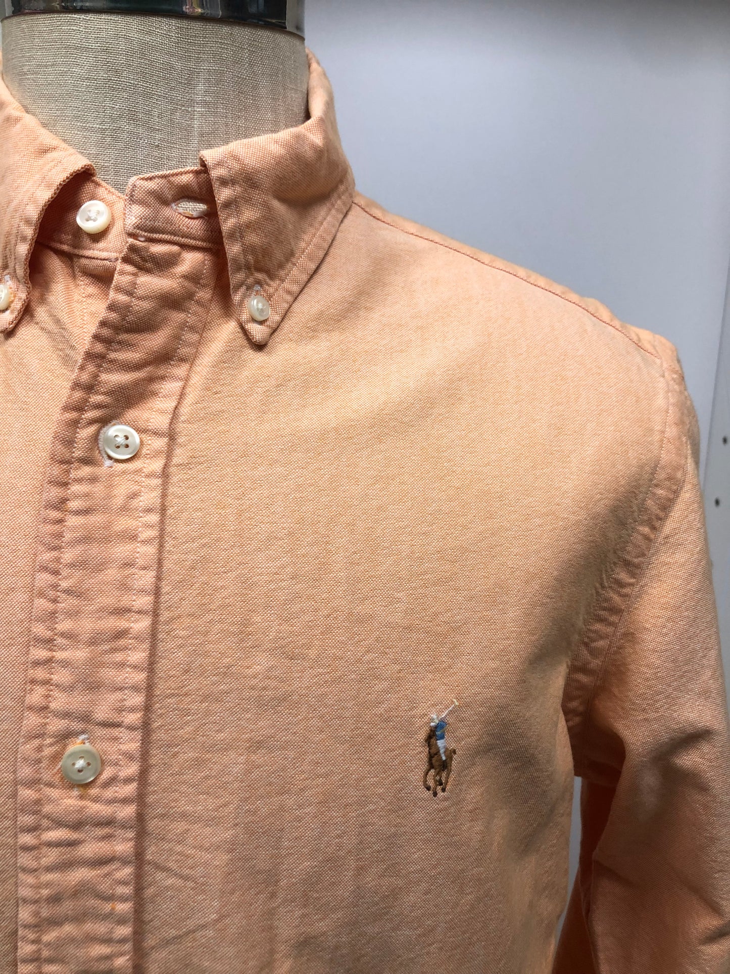 Camisa de botones Polo Ralph Lauren 🏇🏼 Oxford en color salmon Talla 3XL Entalle Regular