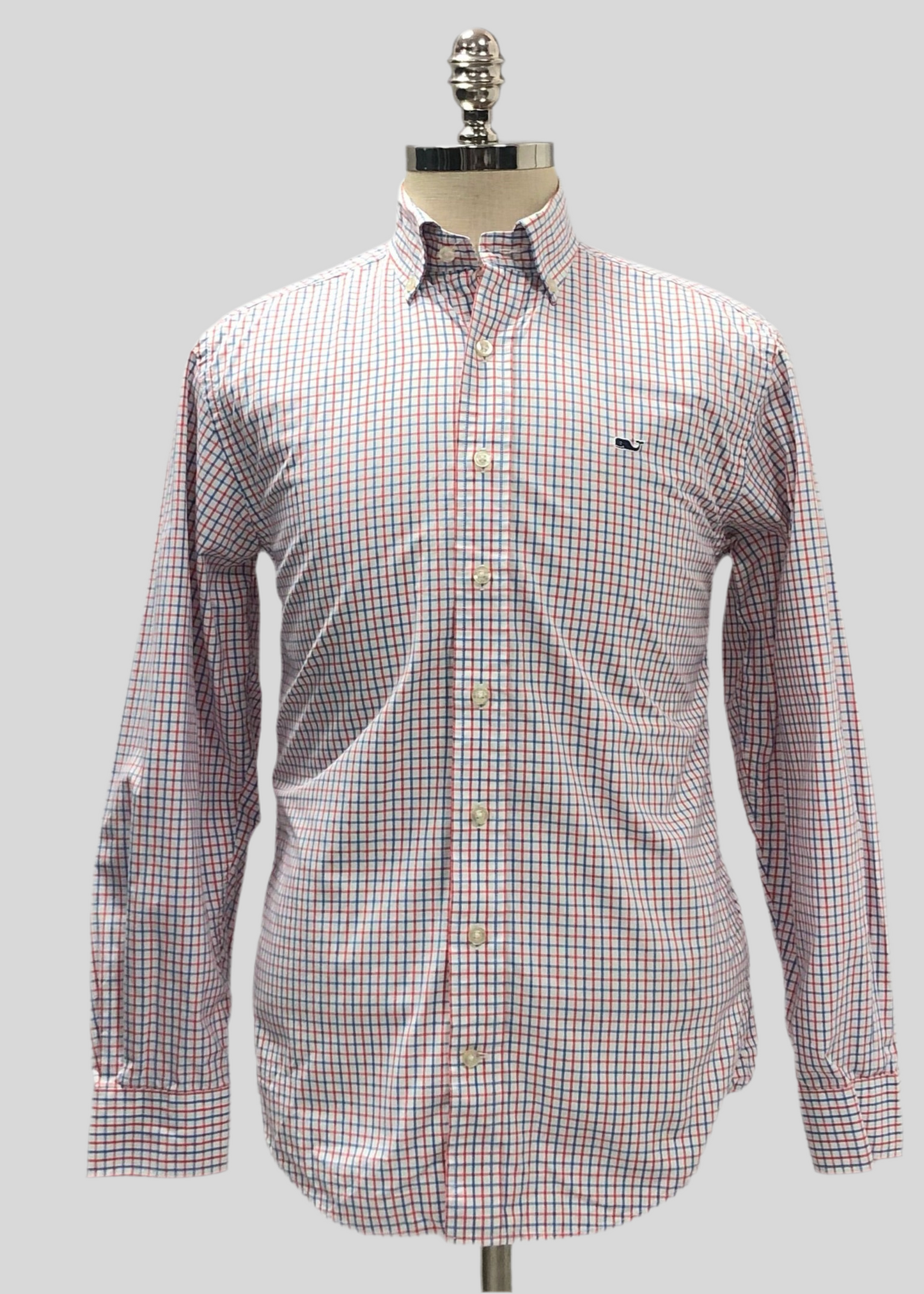 Camisa de botones Vineyard Vines 🐳 color blanco de cuadros en color azul y rojo Talla S Entalle Regular (ver descripción)