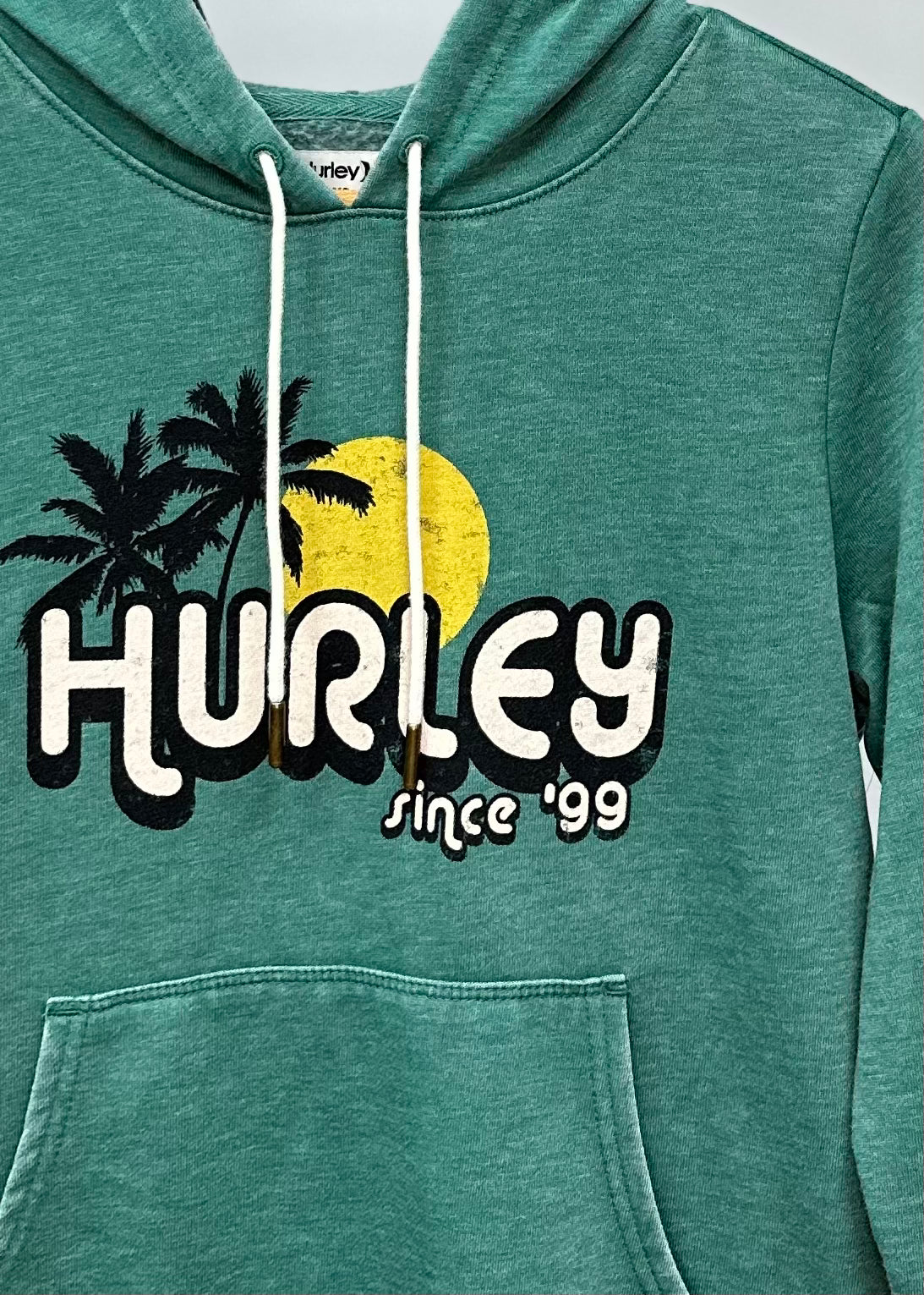 Sudadera de Hoodie Hurley 🏄🏽‍♂️ color verde y logo en blanco Talla XS