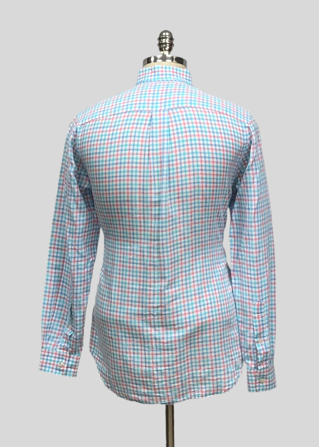 Camisa de botones Vineyard Vines 🐳 De Lino color Blanco con patrón de cuadros en azul y rosado Talla S Entalle Slim Fit