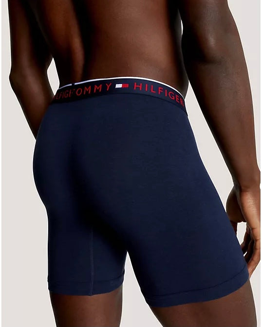 Paquete de 3 Boxer Briefs Tommy Hilfiger 🇺🇸 Luxe Stretch Tela algodón stretch color azul navy Talla M