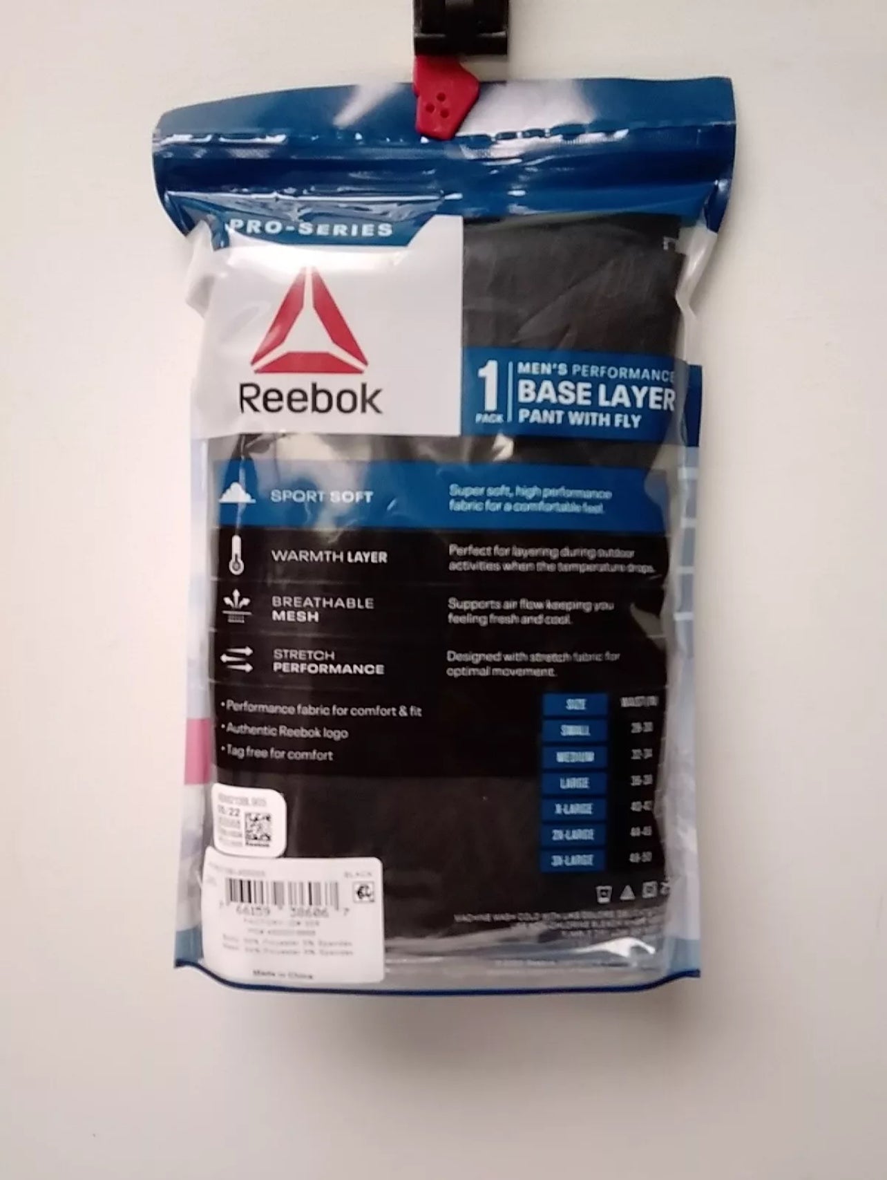 Pantalon Deportivo de compresión Reebok 🔺 Malla Baselayer Tela performance Color negro talla XXL