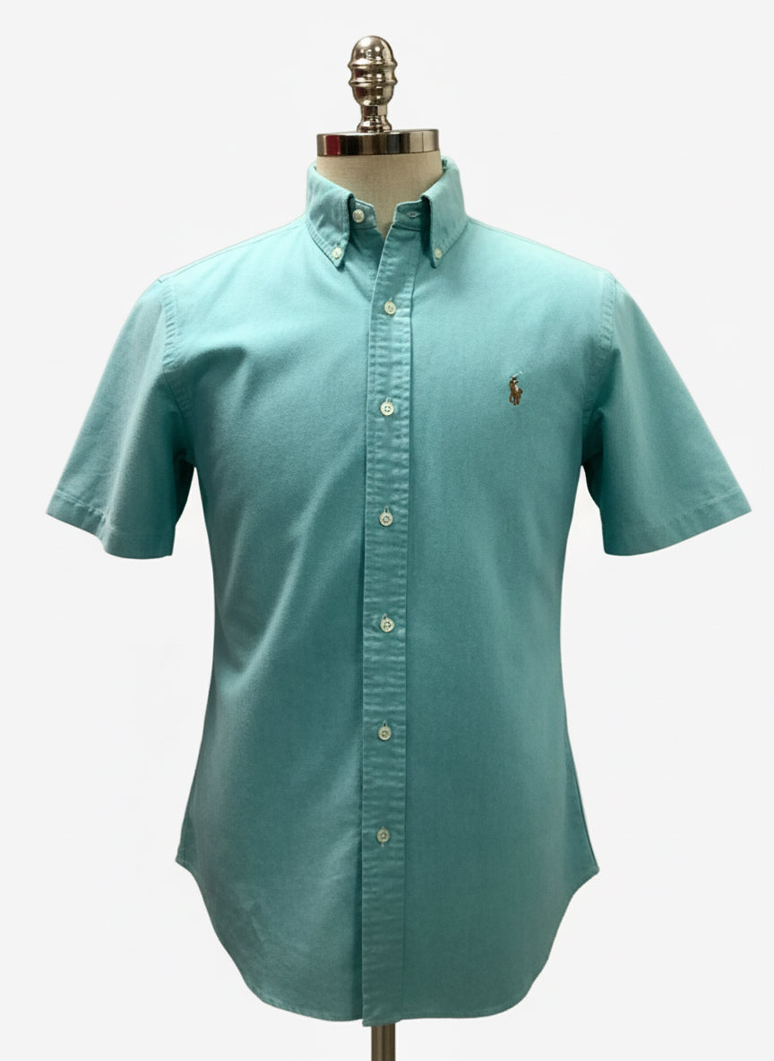 Camisa de botones Polo Ralph Lauren 🏇🏼 Oxford Color verde menta Talla M Entalle Slim Fit
