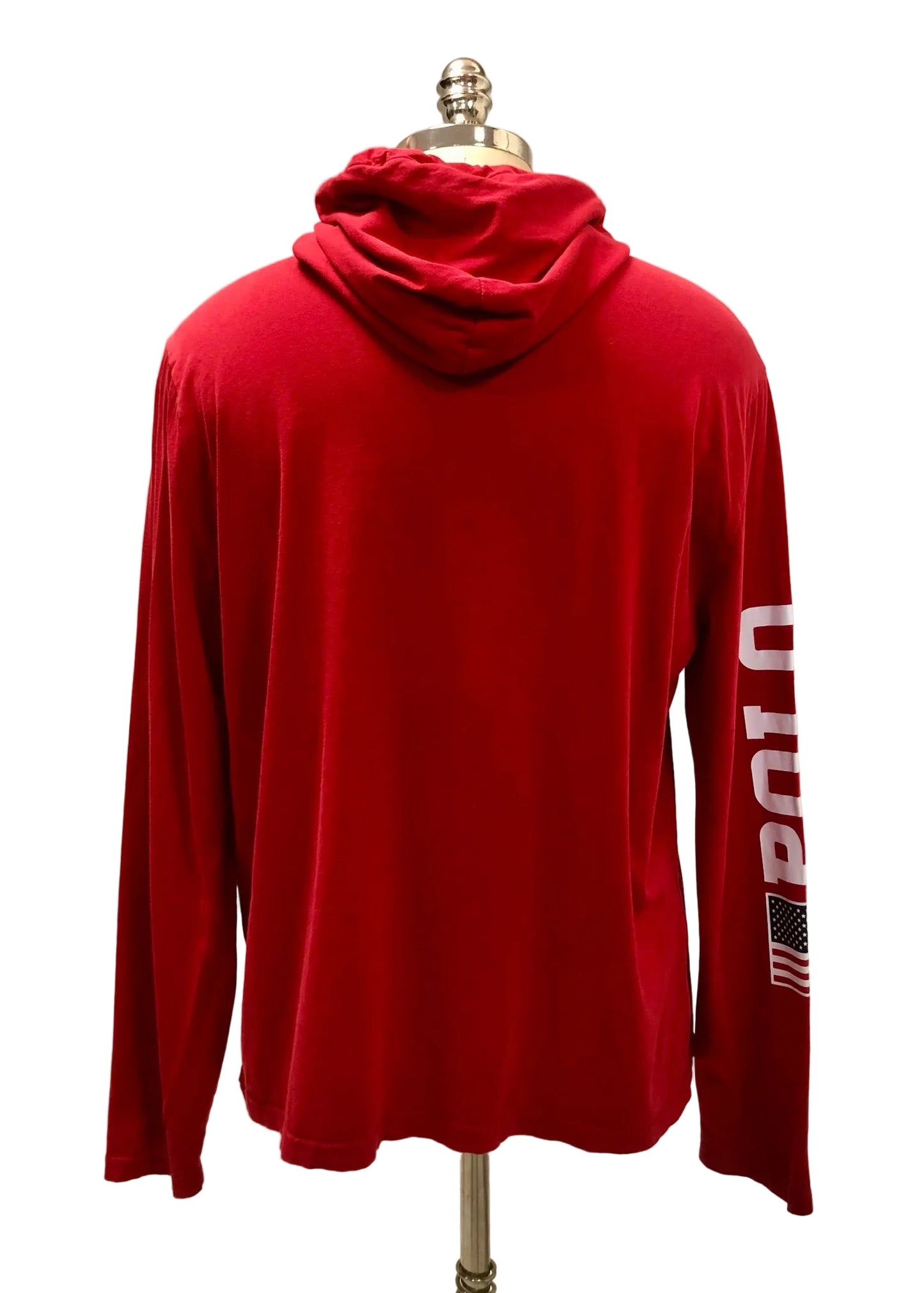 Sueter Jersey con capucha Polo Ralph Lauren 🏇🏼 color rojo con diseño big pony en blanco Talla L