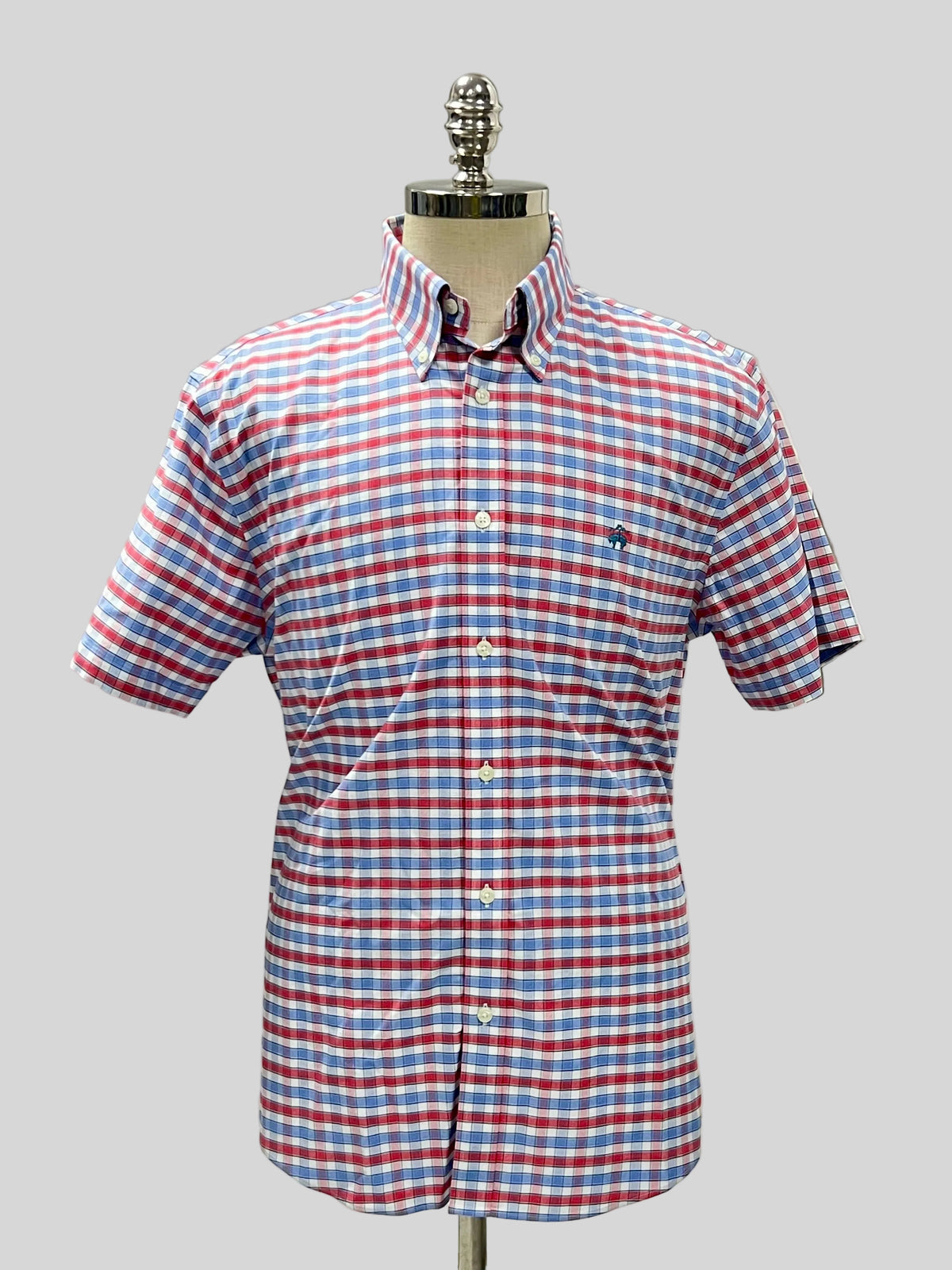Camisa Brooks Brothers 🐑 color de cuadros en rojo, azul y blanco Talla L Entalle Regular
