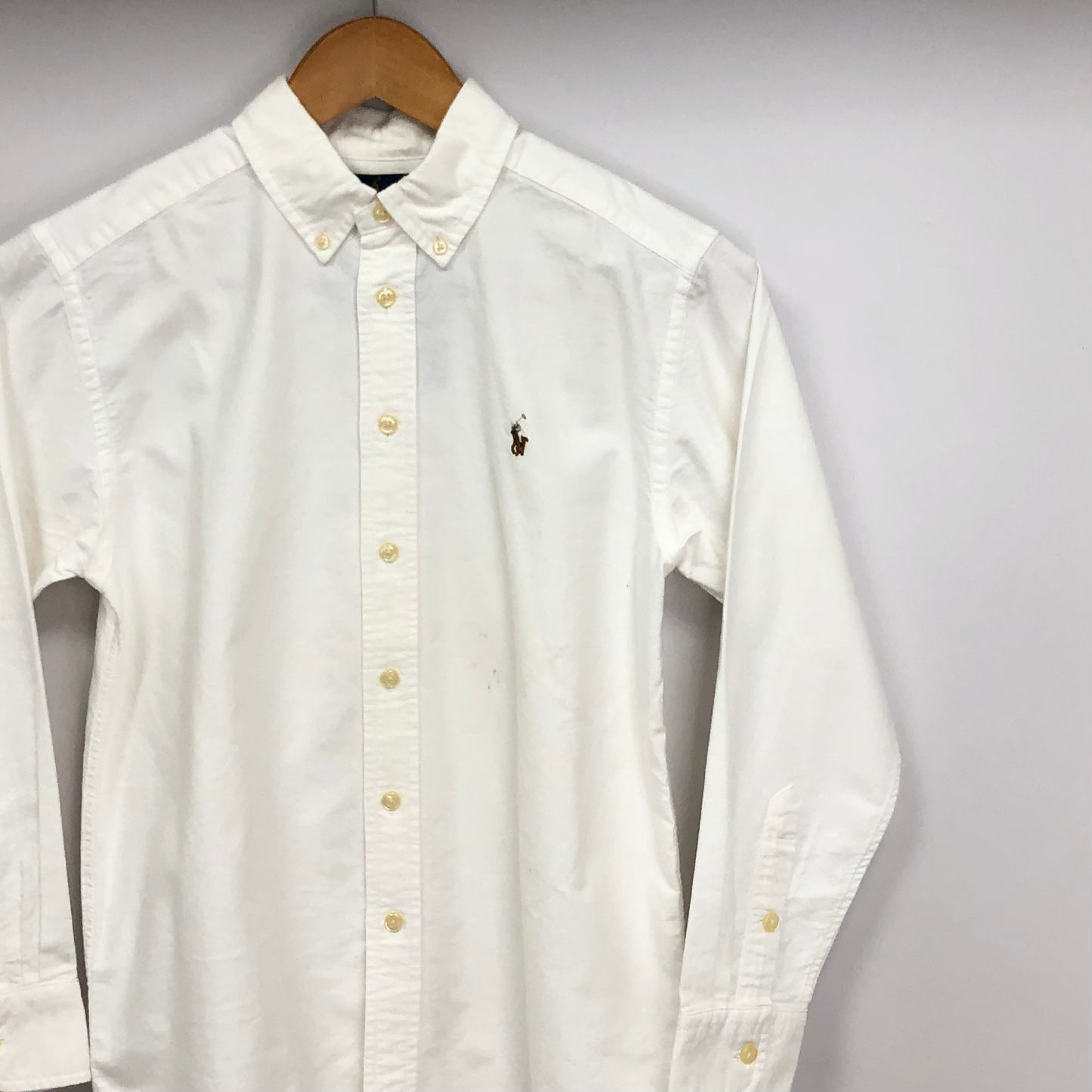 Camisa de niño Polo Ralph Lauren 🏇🏼 Oxford color blanco Talla S (10) y M (12) Entalle Regular