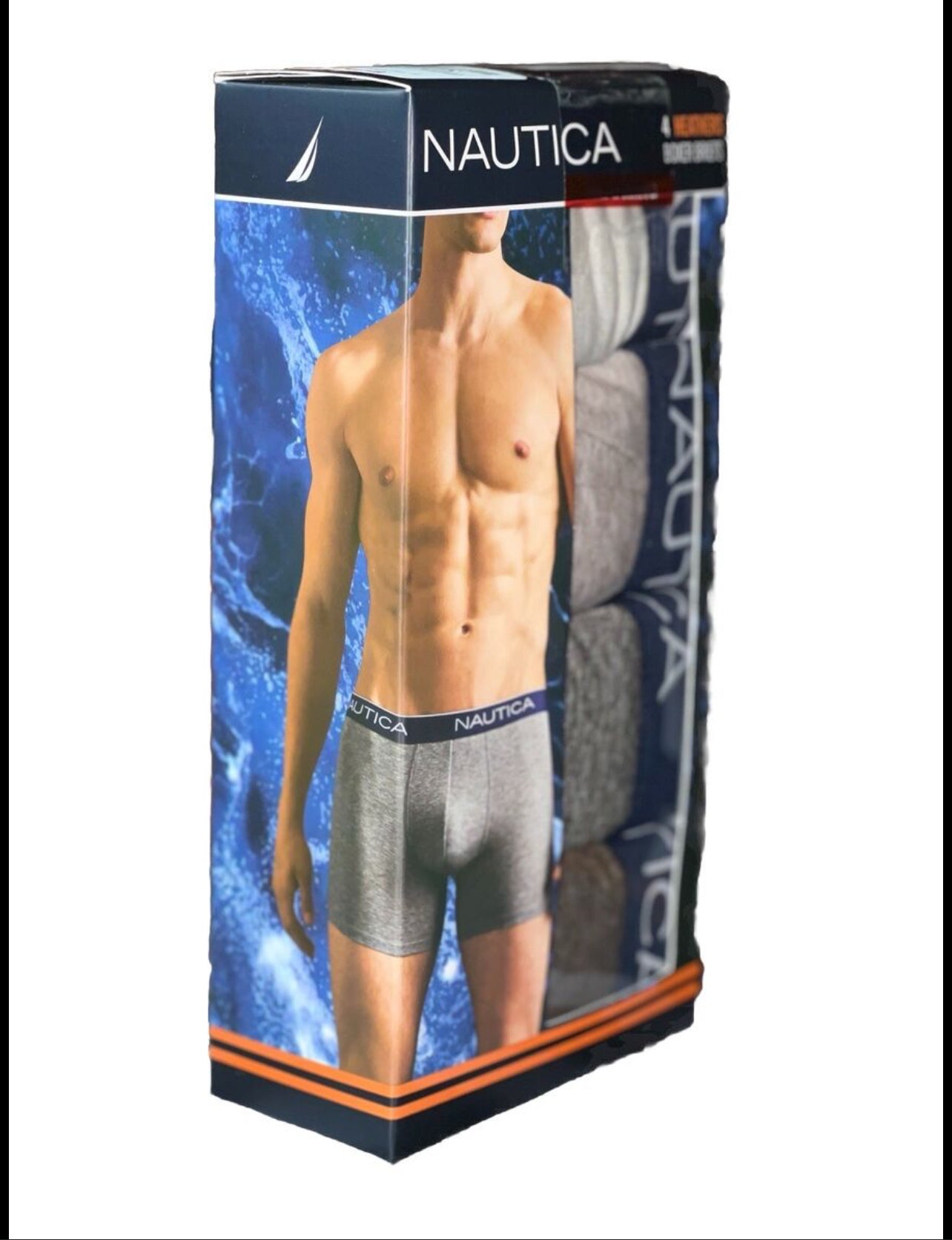 Paquete de 3 Boxers Briefs Nautica ⚓️ Tela de algodón stretch color azul Talla L