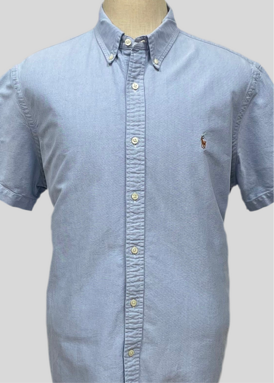 Camisa de botones en color celeste Oxford Polo Ralph Lauren 🏇🏼 Talla XL Entalle Slim Fit