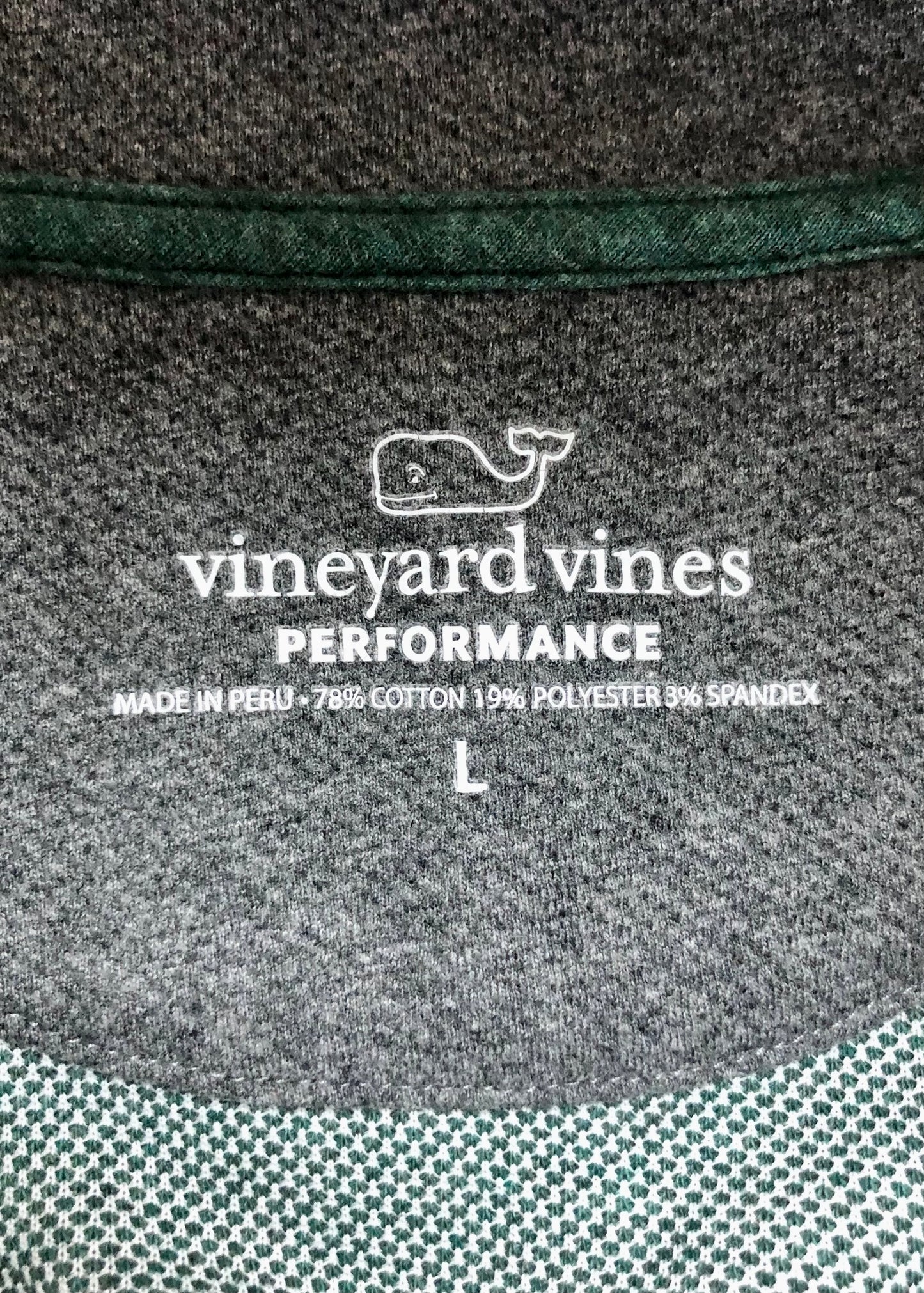 Sueter Jersey Vineyard Vines 🐳 color verde oscuro con logo tradicional Tela algodón Pima Talla L