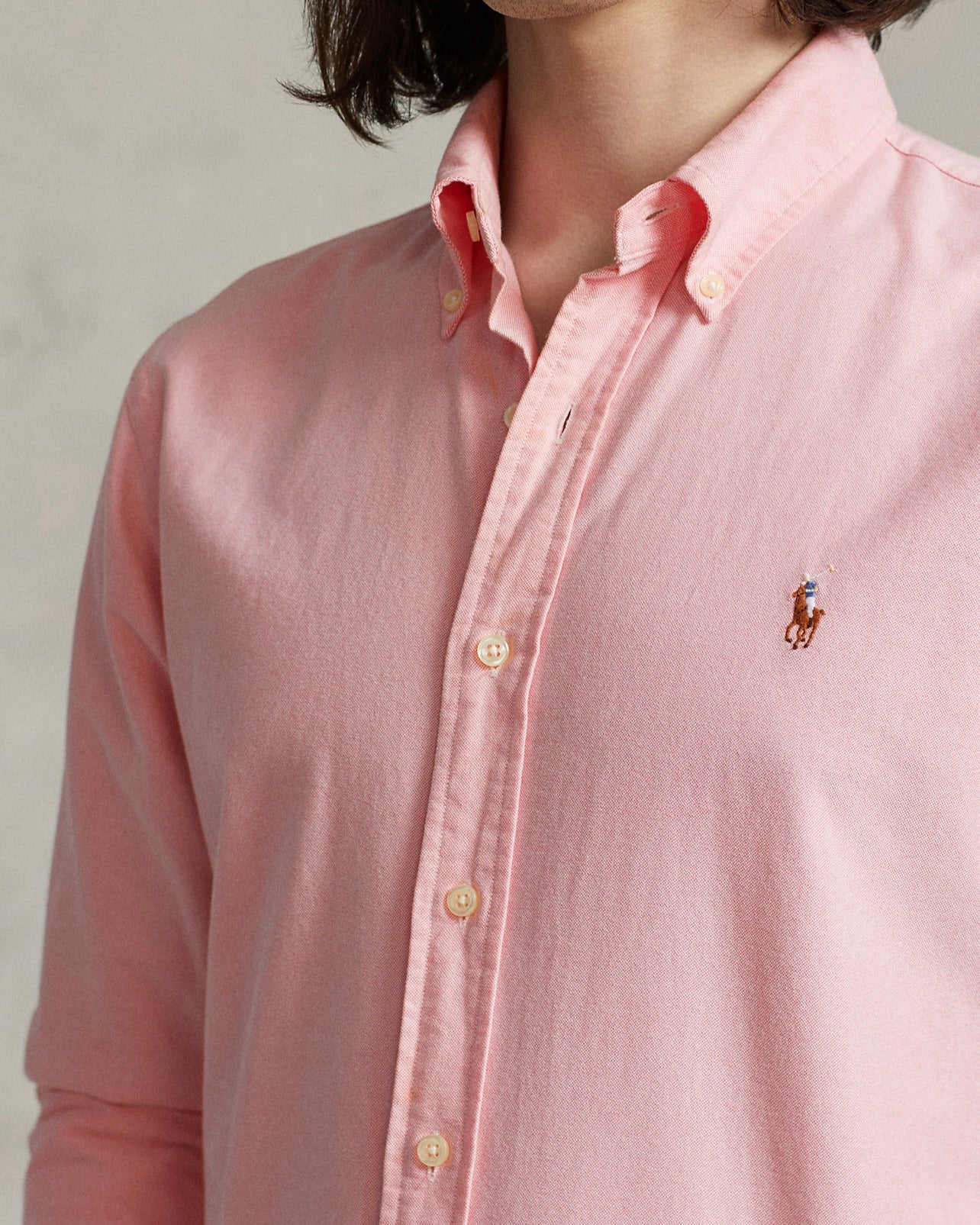 Camisa de botones Polo Ralph Lauren 🏇🏼 Oxford en color rosado claro Talla S Clásico