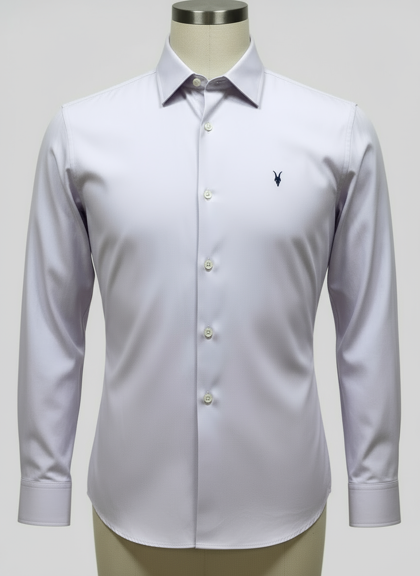 Camisa de botones Allsaints 🦌 Oxford color lila Talla L Entalle Regular