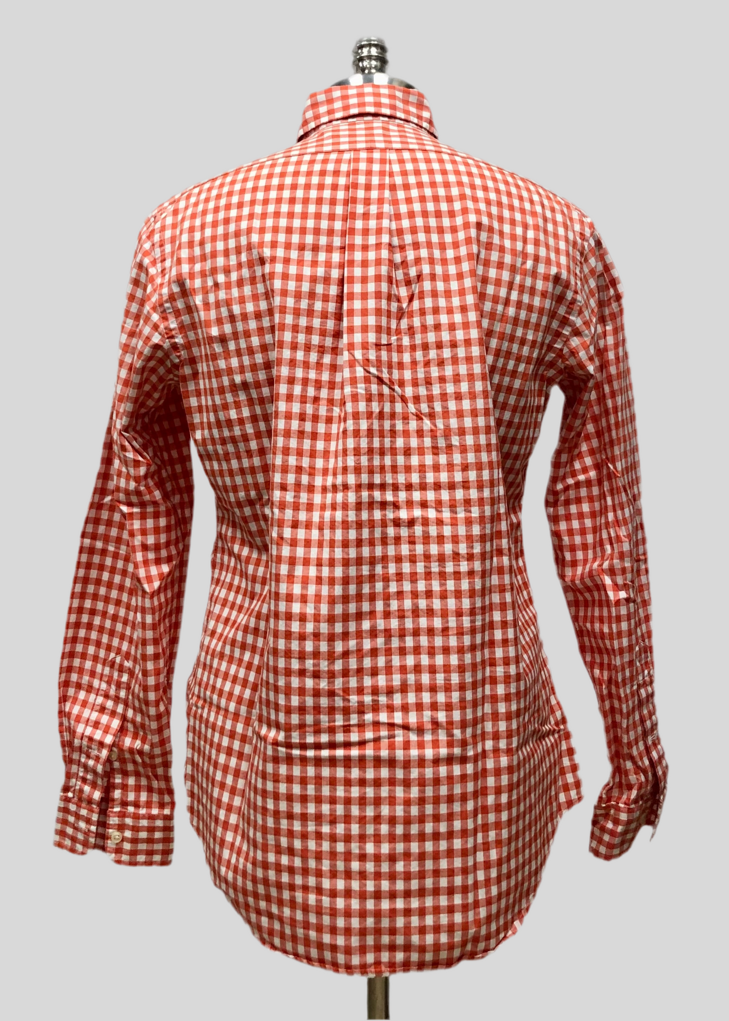 Camisa Polo Ralph Lauren 🏇🏼 con patron de cuadros gingham naranja y blanco Talla M Entalle Custom Fit