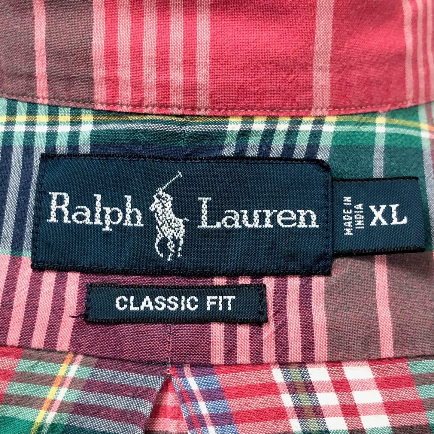 Camisa Polo Ralph Lauren 🏇🏼 con patron de cuadros tartan en rojo, azul y verde Talla XL Entalle Clásico