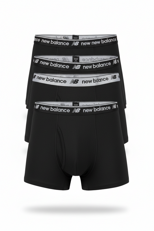 Combo de 4 Boxers Briefs New Balance Tela Performance color Negro y gris Talla L