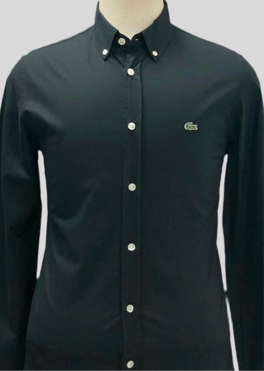 Camisa de botones Lacoste 🐊 color negro Talla S Entalle Slim Fit