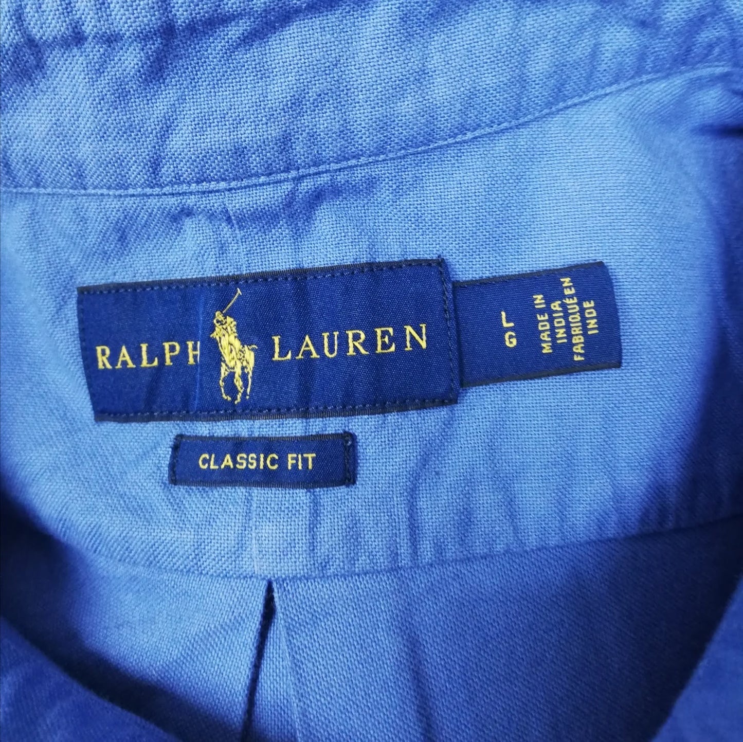 Camisa de botones Polo Ralph Lauren 🏇🏼 Oxford en color azul grisáceo Talla L Entalle Clásico