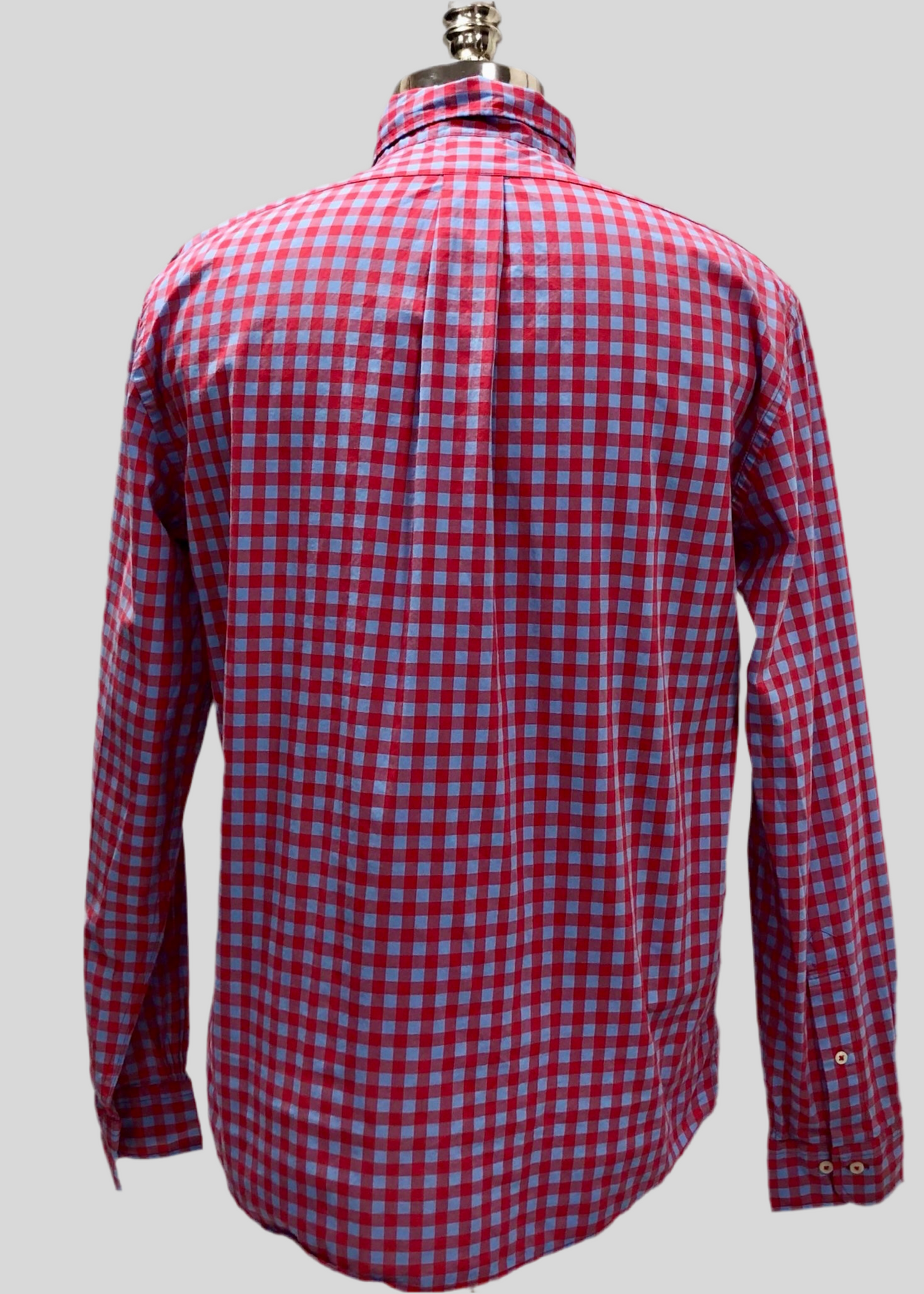 Camisa de botones Brooks Brothers 🐑 con cuadros gingham en rojo y celeste Talla M Entalle Regular