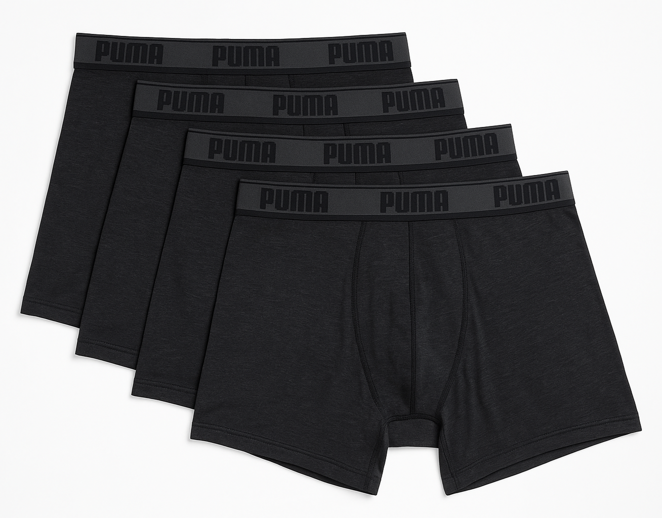 Combo de 4 Boxers Briefs Puma 🐆 Tela de algodón color Gris y negro Talla L