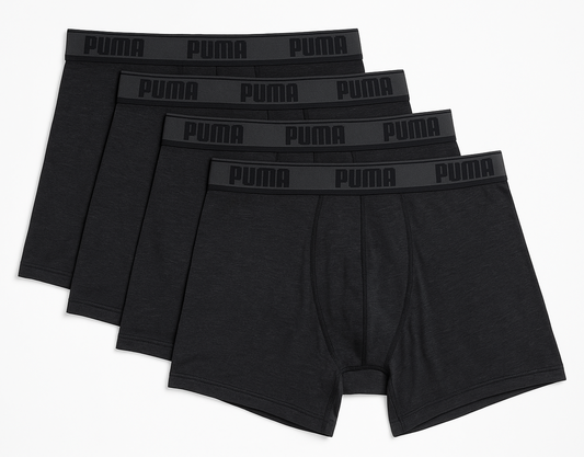 Combo de 4 Boxers Briefs Puma 🐆 Tela de algodón color Gris y negro Talla L