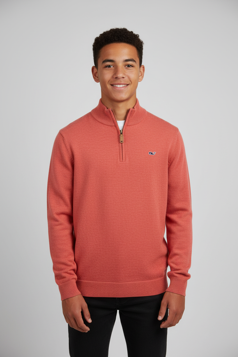 Sueter Jersey niño o niña Vineyard Vines 🐳 color rojo claro con logo tradicional Tela algodón Talla XL
