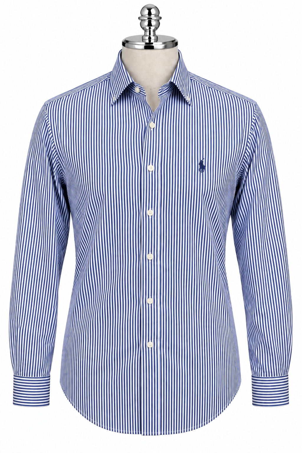 Camisa Polo Ralph Lauren 🏇🏼 con patrón de rayas en azul y blanco Talla XXL Entalle Regular