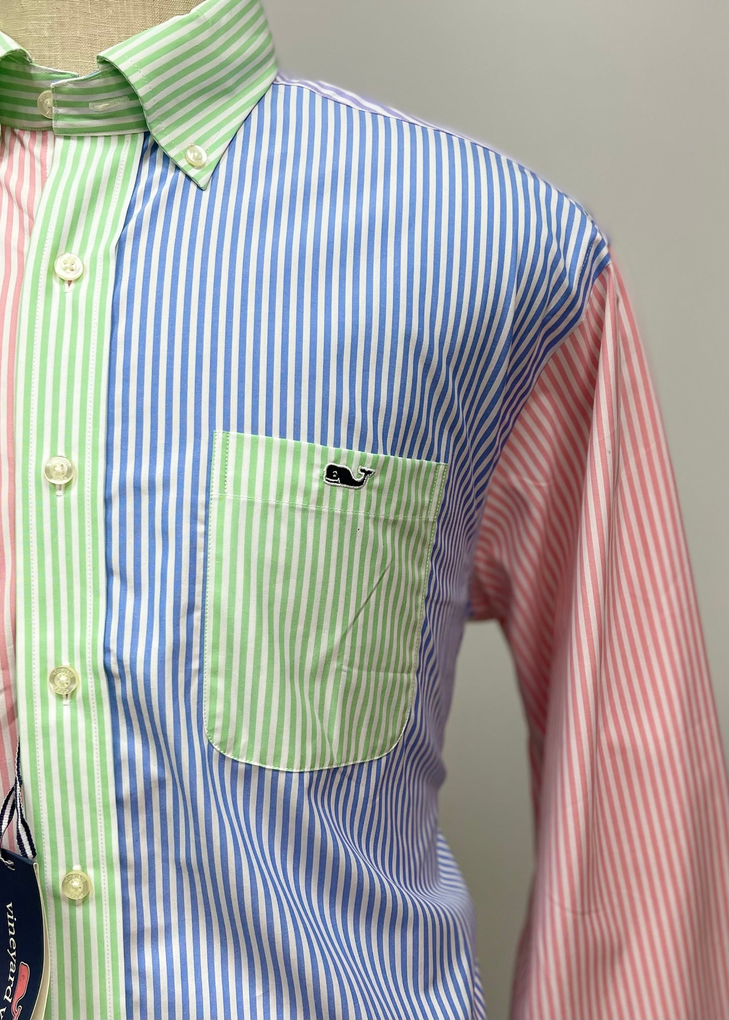 Camisa de botones Vineyard Vines 🐳 Oxford con franjas multicolor Talla L Entalle Regular