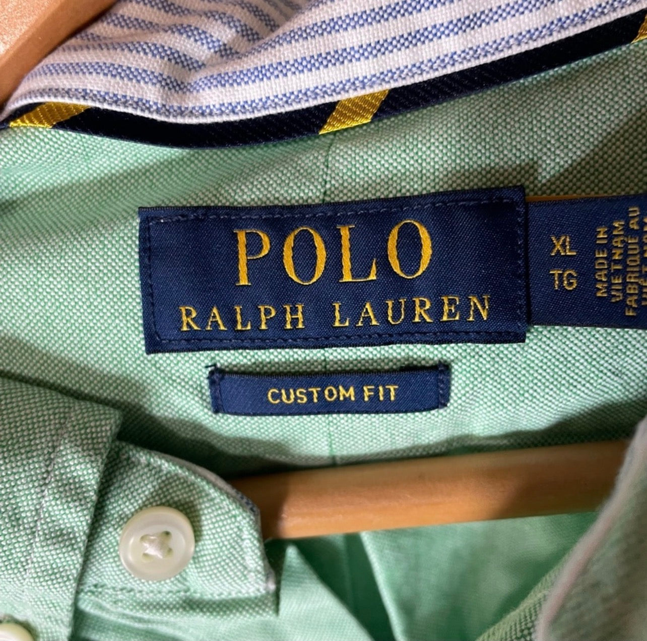Camisa de botones Polo Ralph Lauren 🏇🏼 Oxford en color verde claro Talla XL Entalle Custom Fit