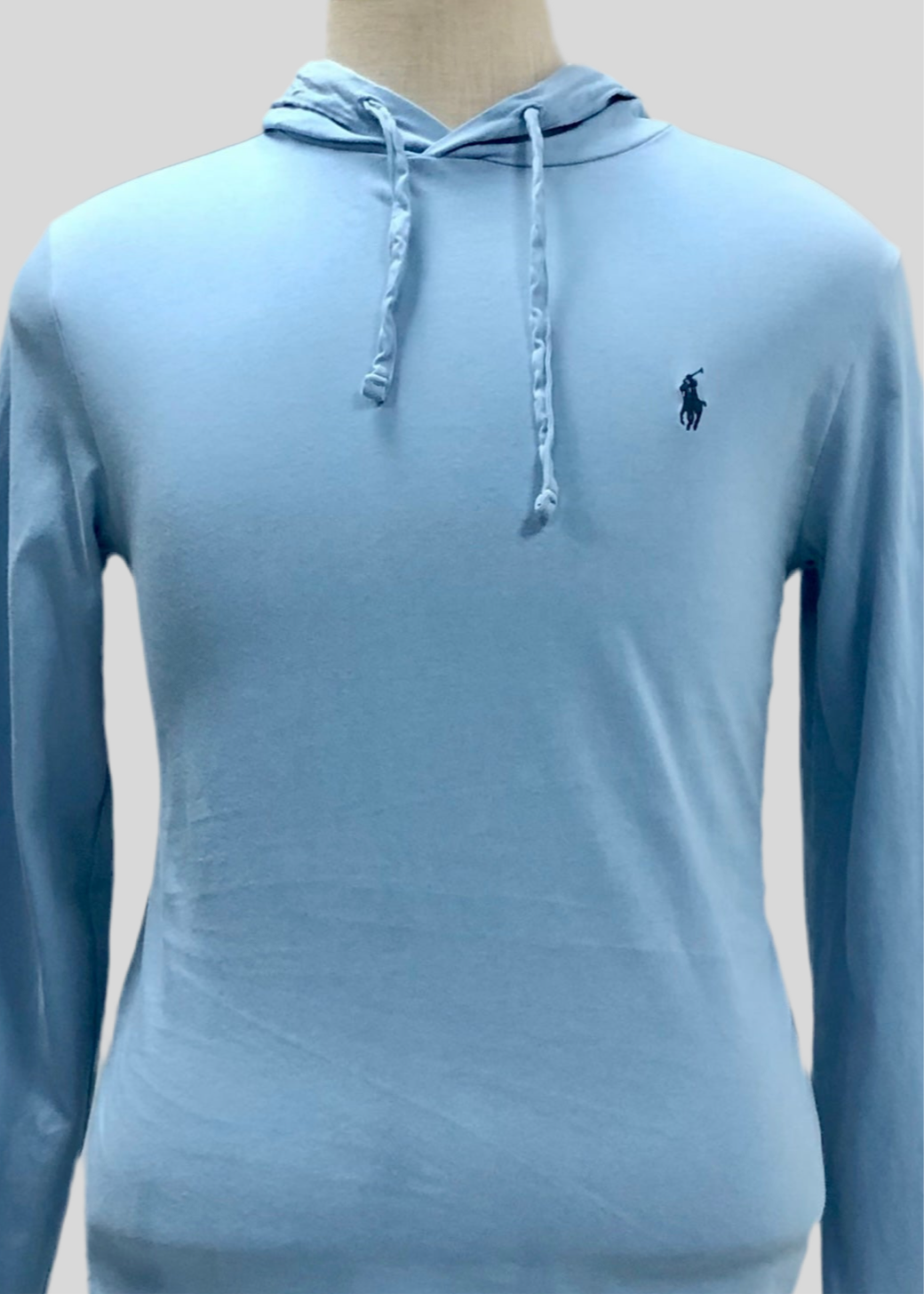 Sueter Jersey con capucha Polo Ralph Lauren 🏇🏼 color celeste claro Talla S (ver descripción)