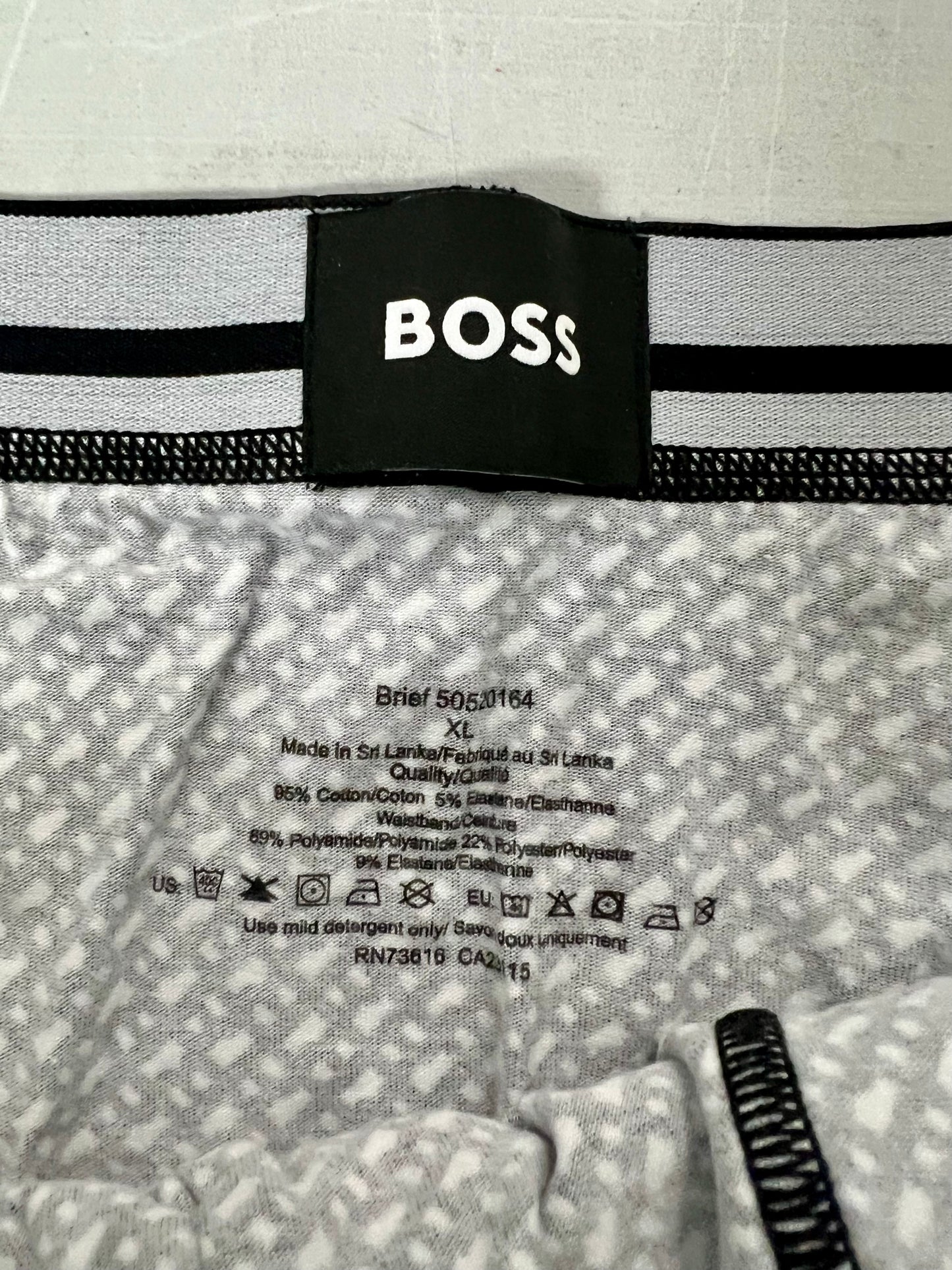 Calzoncillo a la cintura Hugo Boss - Tela algodón stretch con diseño de logo en color negro y blanco Talla XL