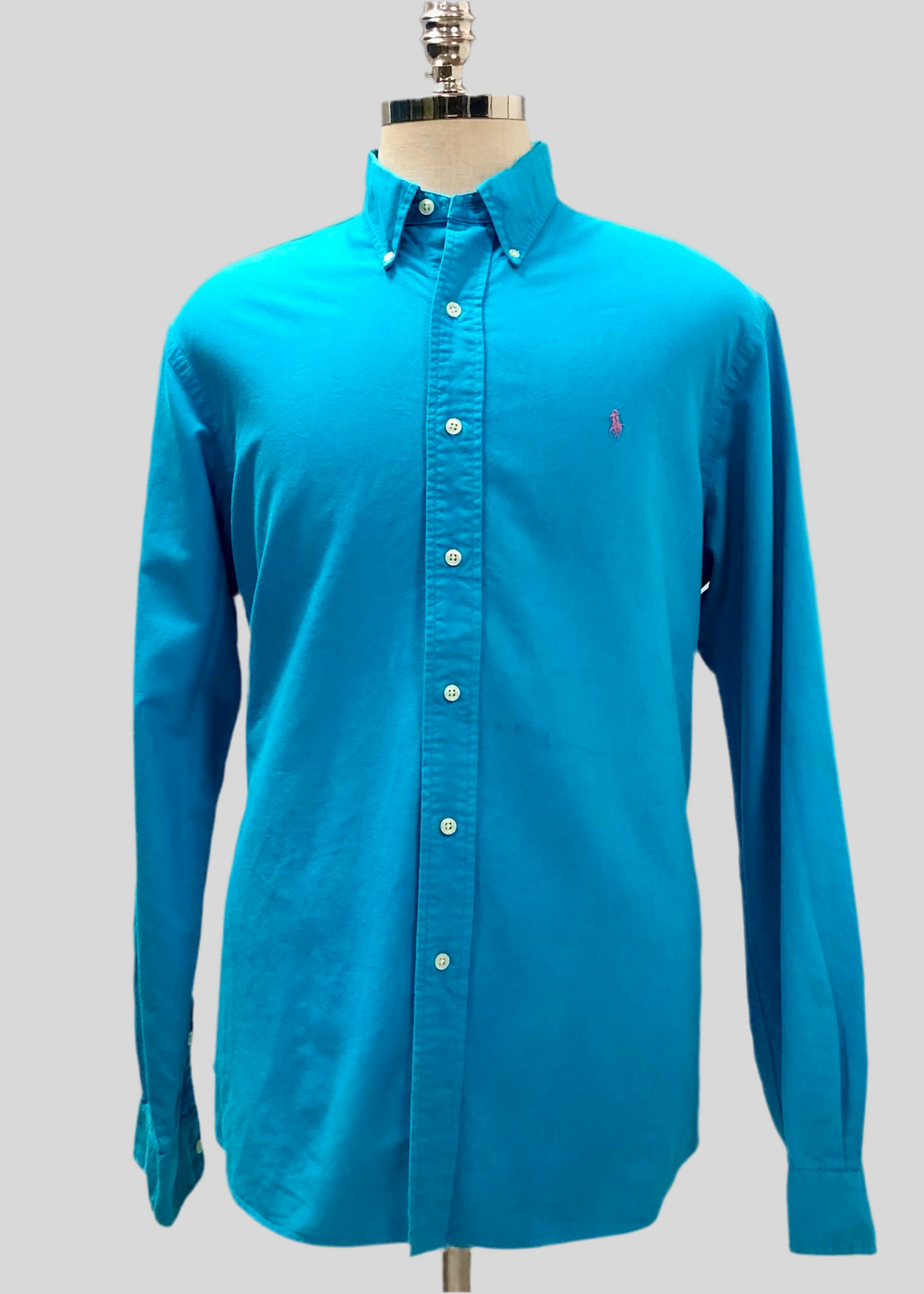 Camisa de botones Polo Ralph Lauren 🏇🏼 Oxford en color turquesa Talla XL Entalle Custom (ver descripción)