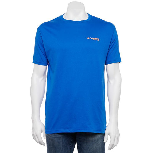 Camiseta cuello redondo Columbia 🔷 color azul manga corta Talla L