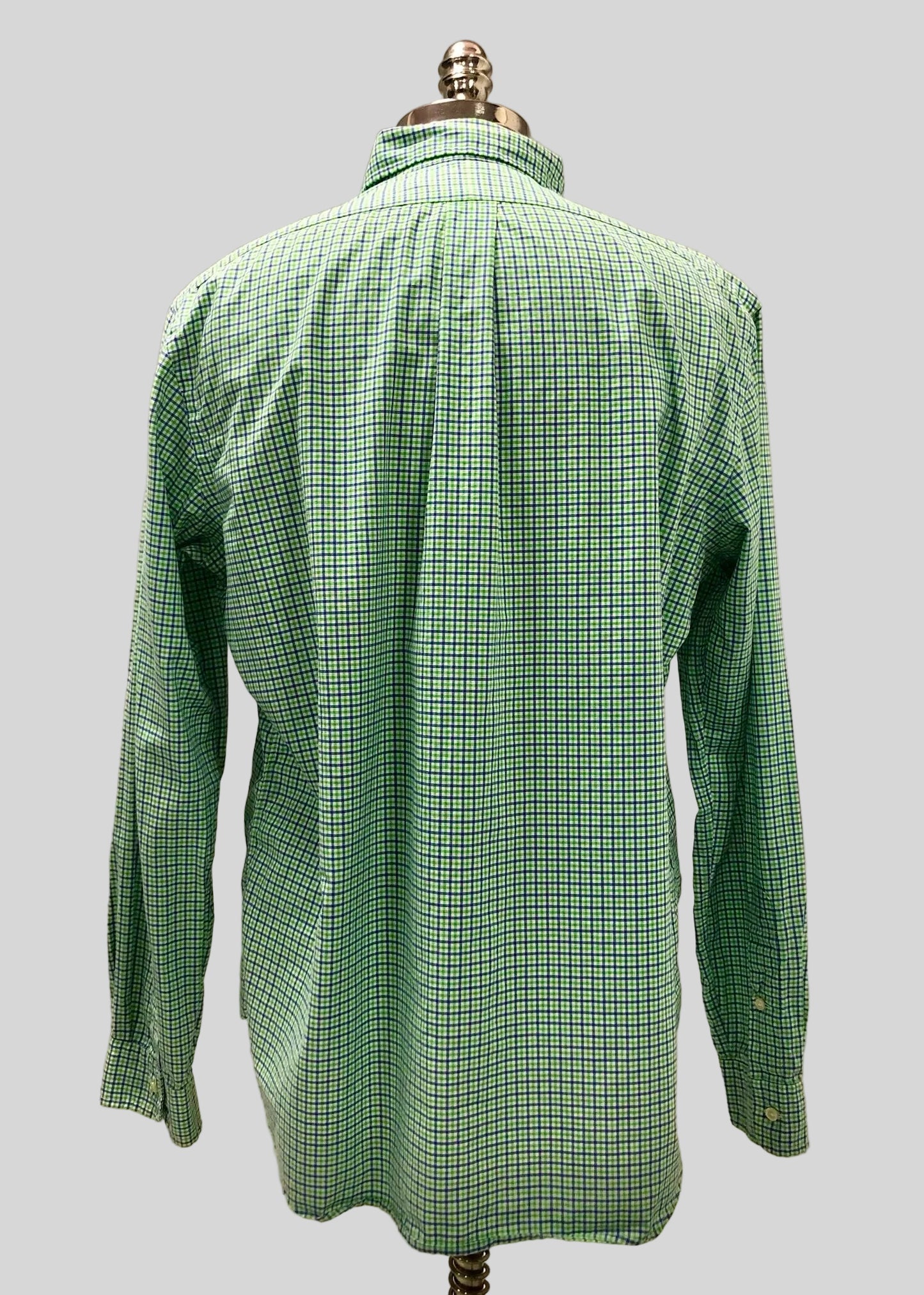 Camisa Polo Ralph Lauren 🏇🏼 color blanco de cuadros azul y verde Talla L Entalle Regular