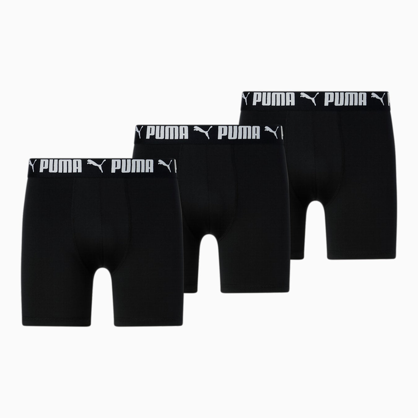 Combo de 3 Boxers Briefs Puma 🐆 Tela Performance color Negro y logo blanco Talla S