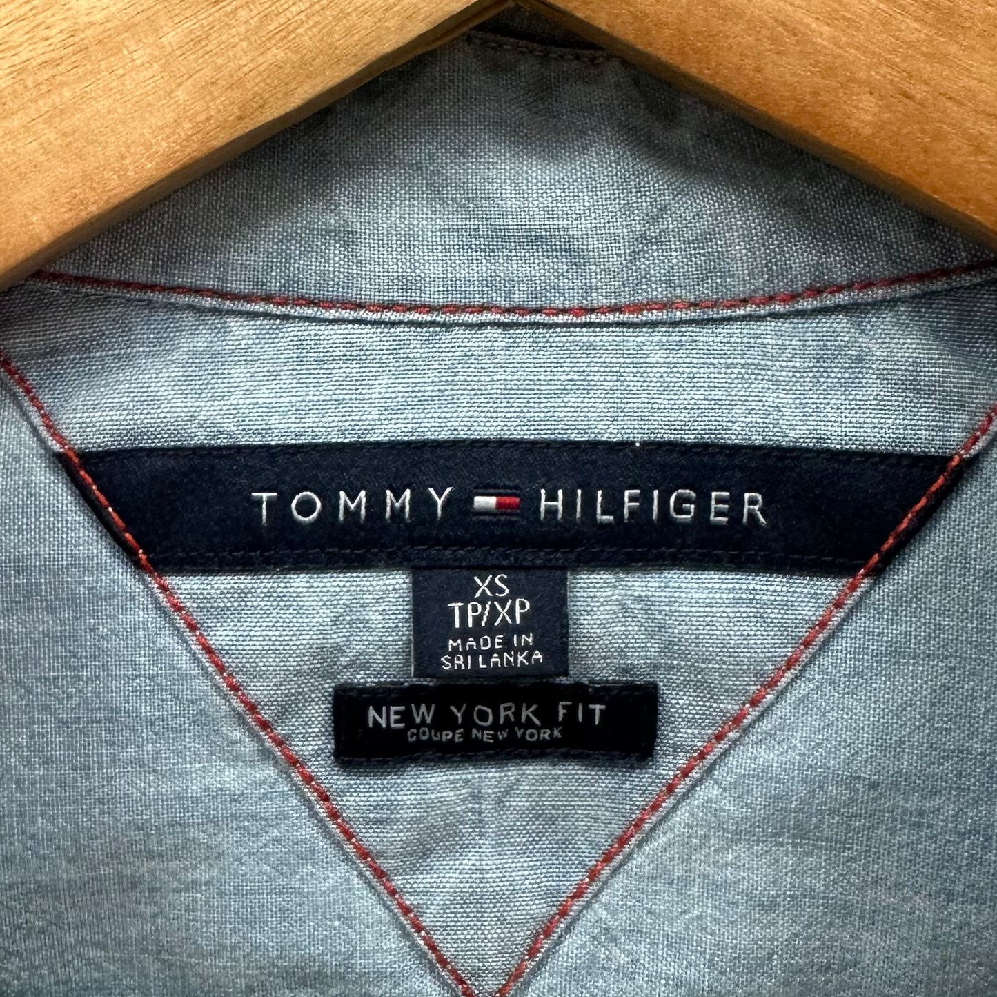 Camisa Tommy Hilfiger 🇺🇸 de jeans color Celeste Talla XS Entalle Regular