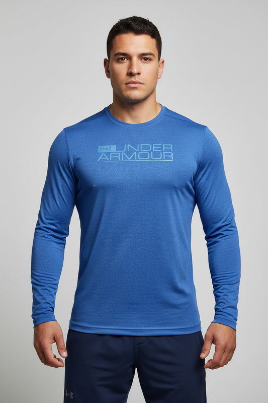 Camiseta cuello redondo Under Armour 🏋🏽 color azul manga larga Talla S