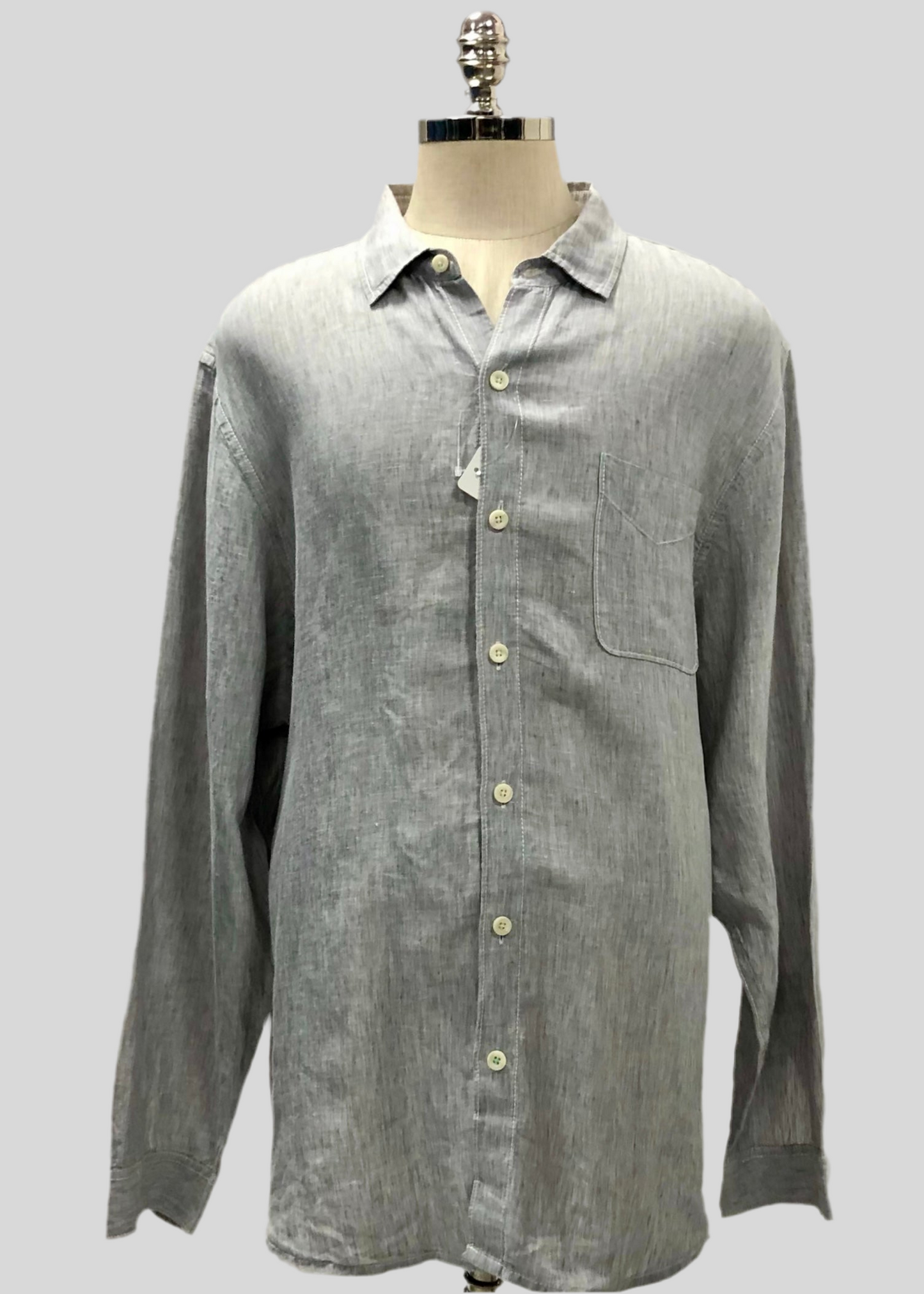 Camisa de botones Tommy Bahama 🌴 De lino en color gris claro Talla XXL Entalle Regular