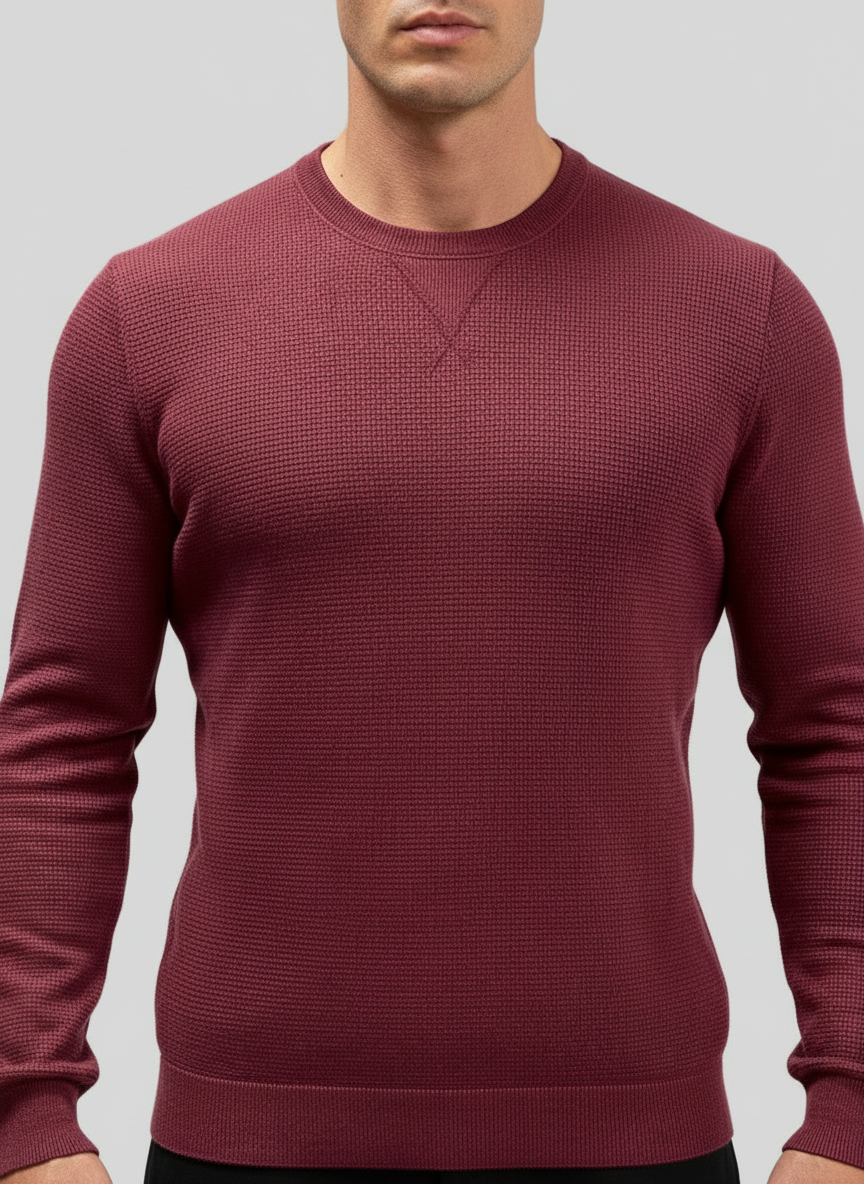 Sueter Jersey con cuello Redondo Eddie Bauer ⛰️ color rojo oscuro Talla M