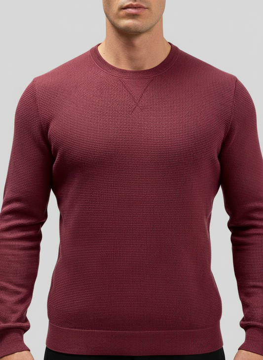 Sueter Jersey con cuello Redondo Eddie Bauer ⛰️ color rojo oscuro Talla M