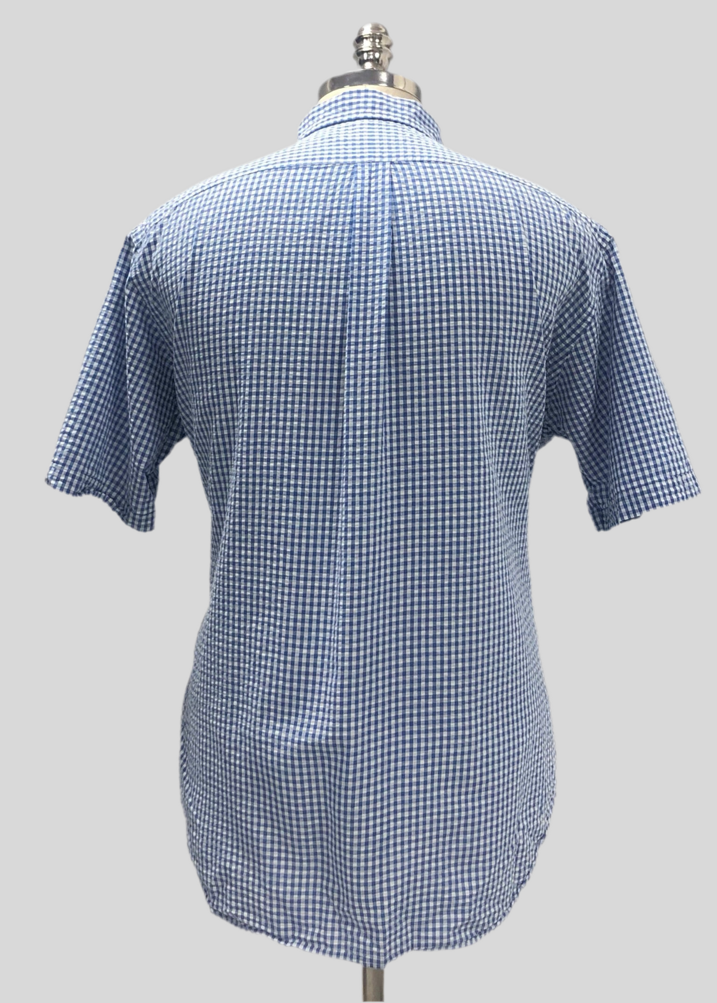 Camisa de botones Polo Ralph Lauren 🏇🏼 Seersucker de cuadros gingham en azul y blanco Talla XL Entalle Clásico